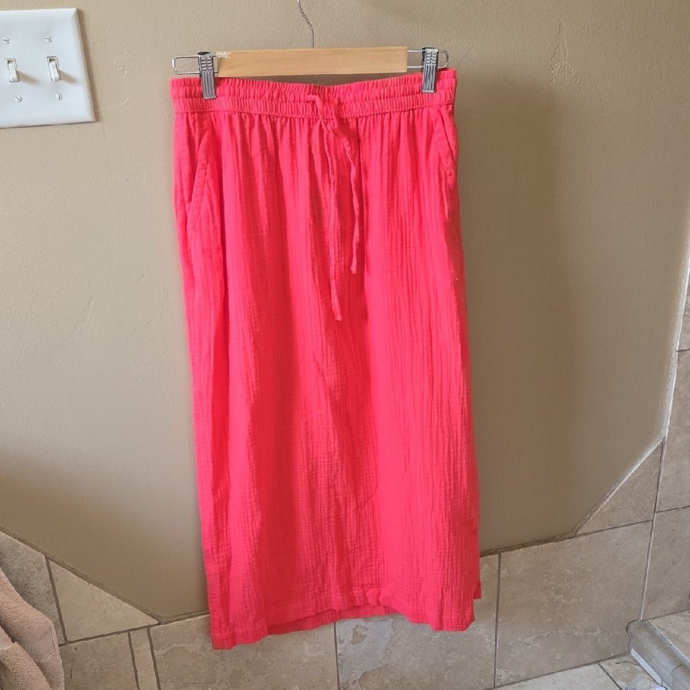 Women's Small Cotton Gauze Midi Skirt